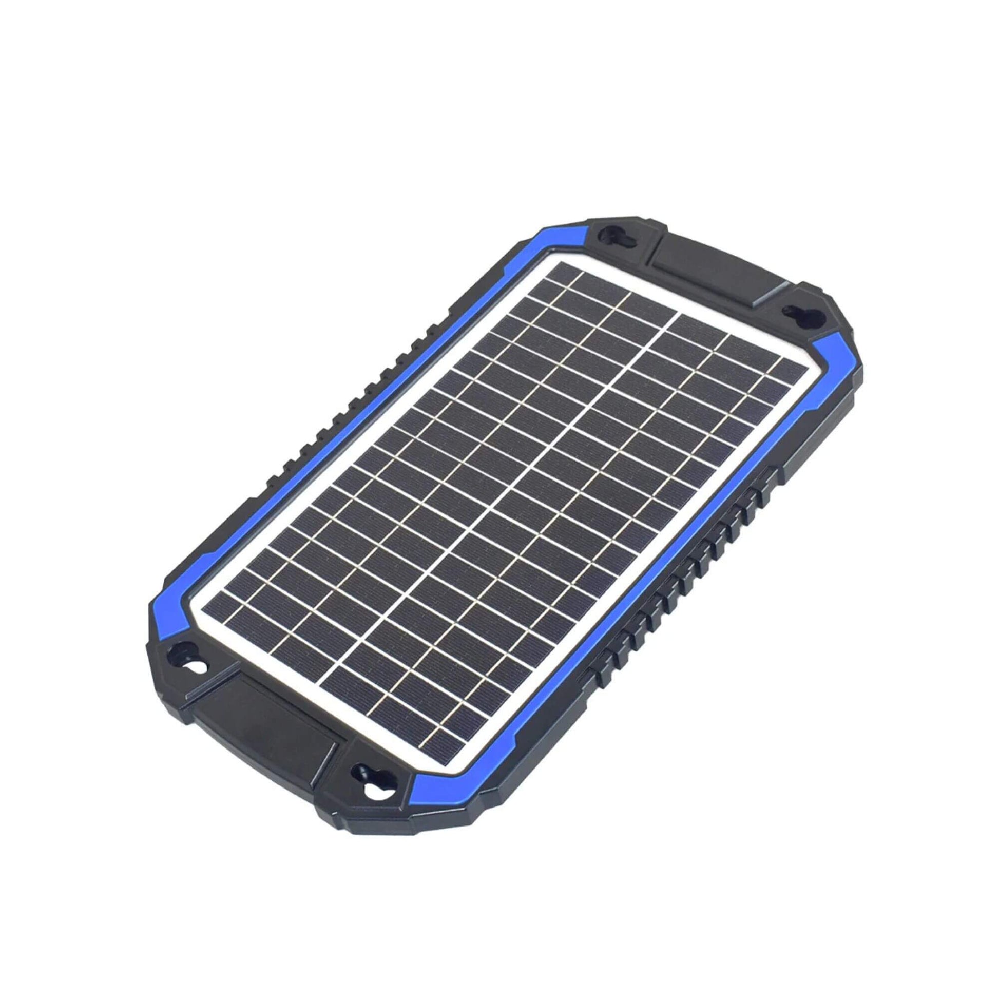 Topray 10W trickle charge solar panel with alligator clips and cigarette adaptor on white background