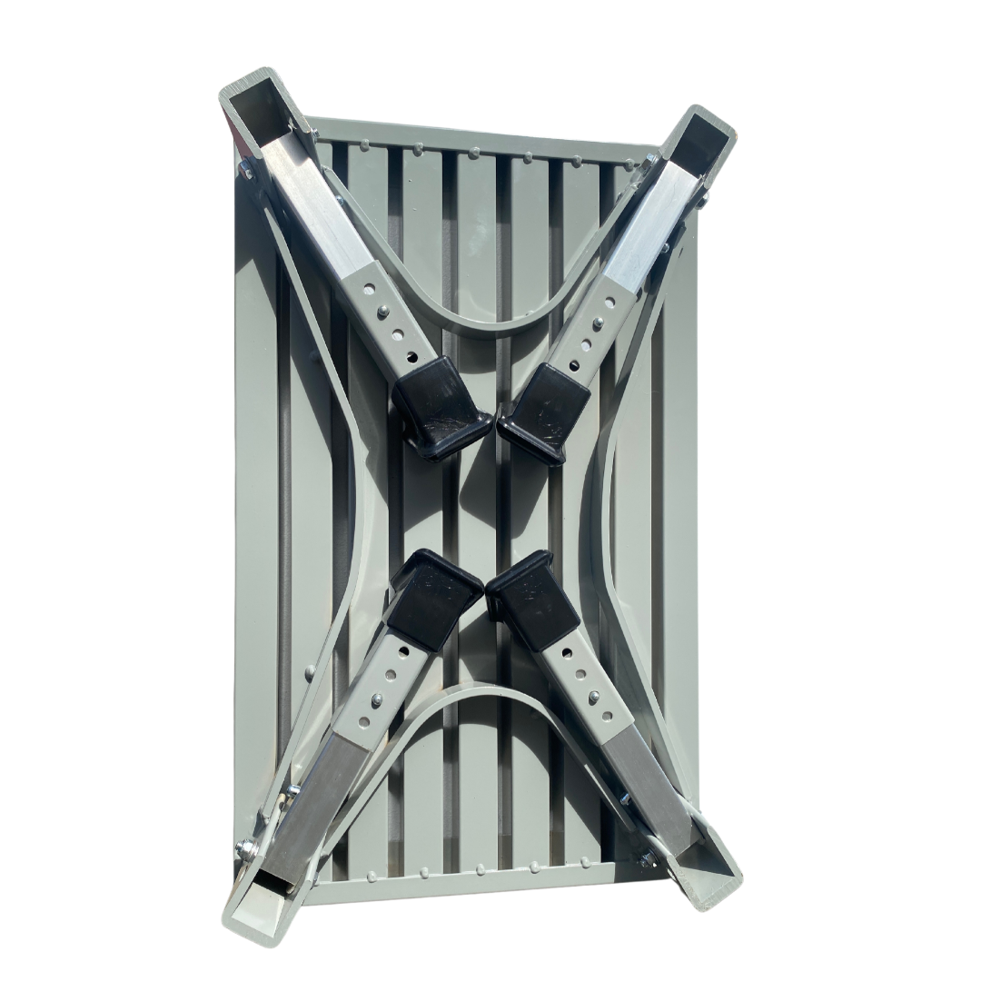 Aluminium adjustable folding step with non-slip surface for caravans and outdoor use