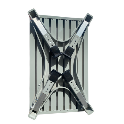 Aluminium adjustable folding step with non-slip surface for caravans and outdoor use