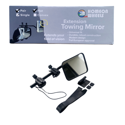 Towing mirror 2-pack clip-on adjustable mirrors for caravans and trailers