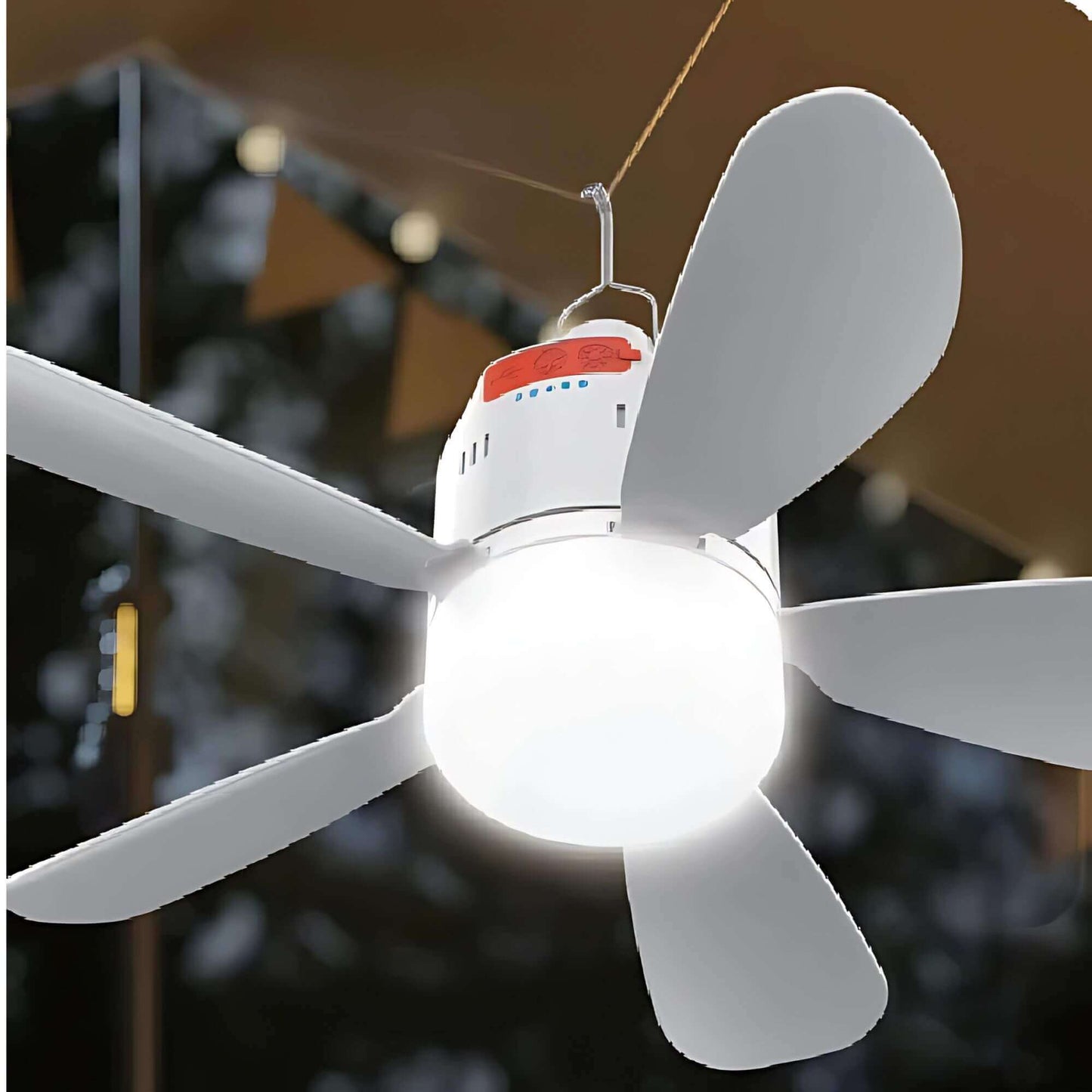 Fantastic rechargeable ceiling fan with LED light for caravans