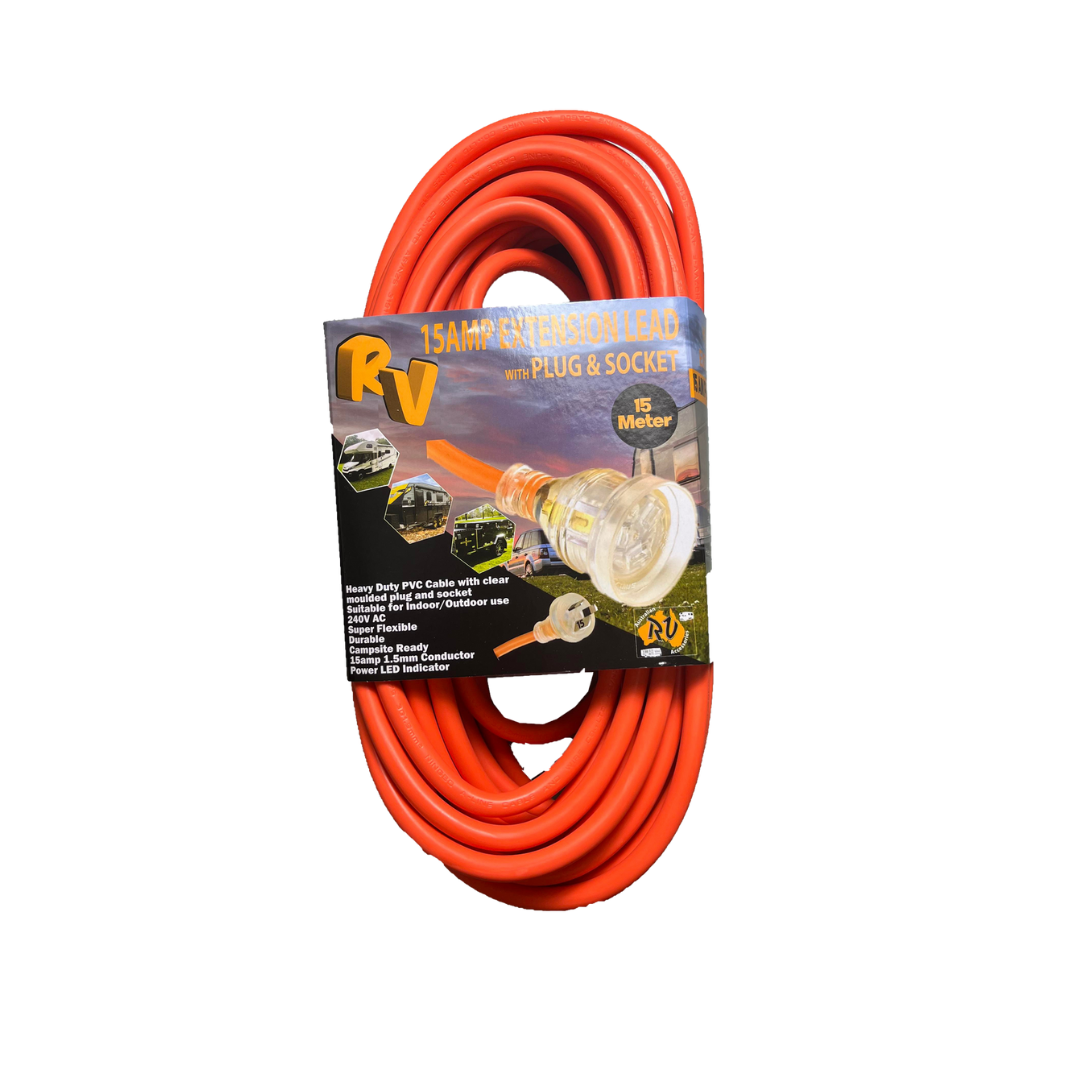 15mt 15amp Australian Extension Lead – Heavy-Duty Caravan and Industrial Power Cable