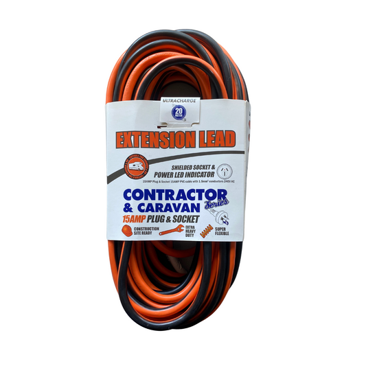 20mt 15 Amp Extension Lead – Heavy-Duty Outdoor Caravan Power Cable