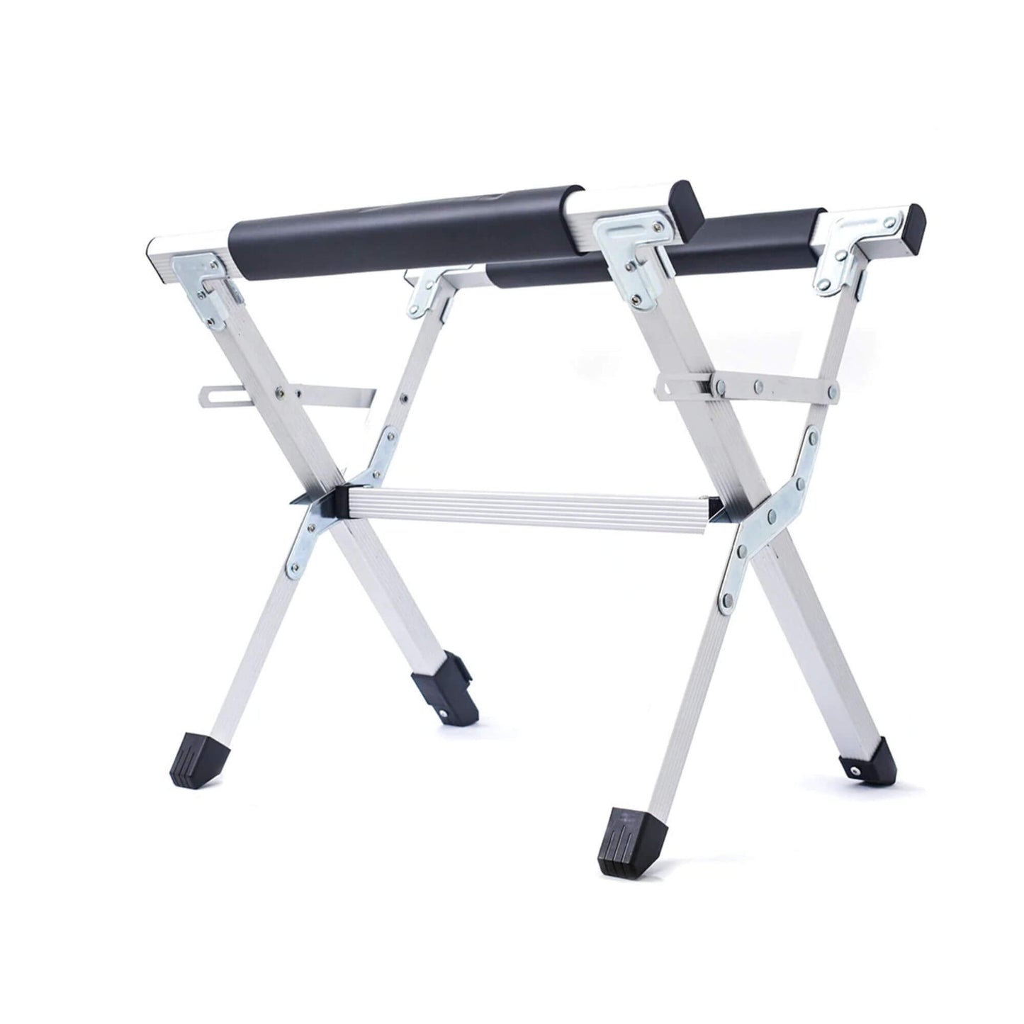 Folding fridge stand with adjustable height supporting portable camping fridge