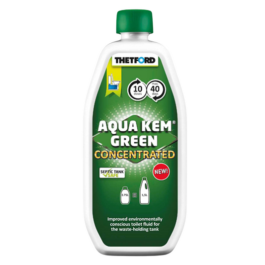 Aqua Kem Green Concentrated 750ml bottle for caravan and RV toilet odour control