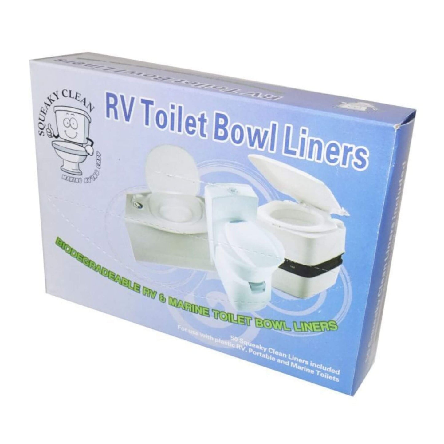 Squeaky Clean RV Toilet Bowl Liners – 50 Pack