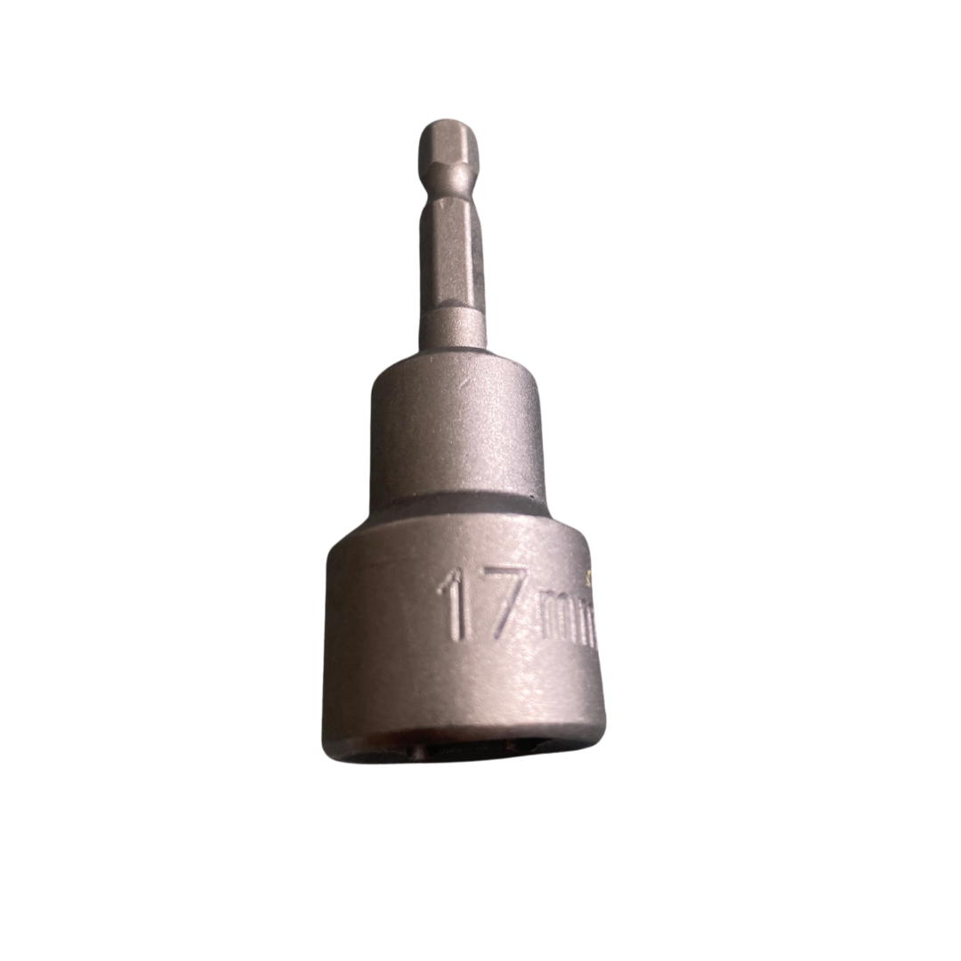 Metal drill adaptor for cordless drills to secure camping pegs quickly
