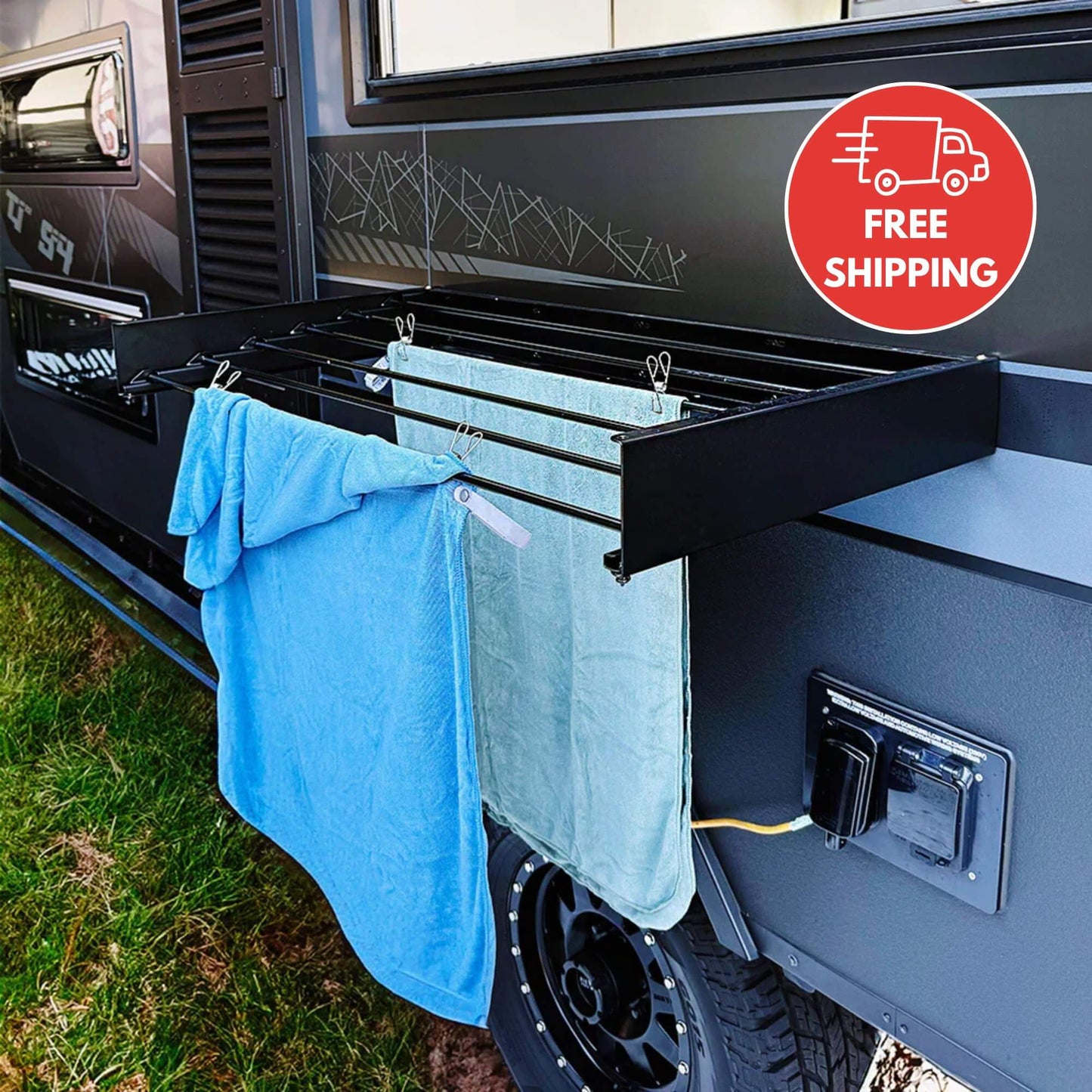 On The Road RV Wall Mounted Clothes Airer