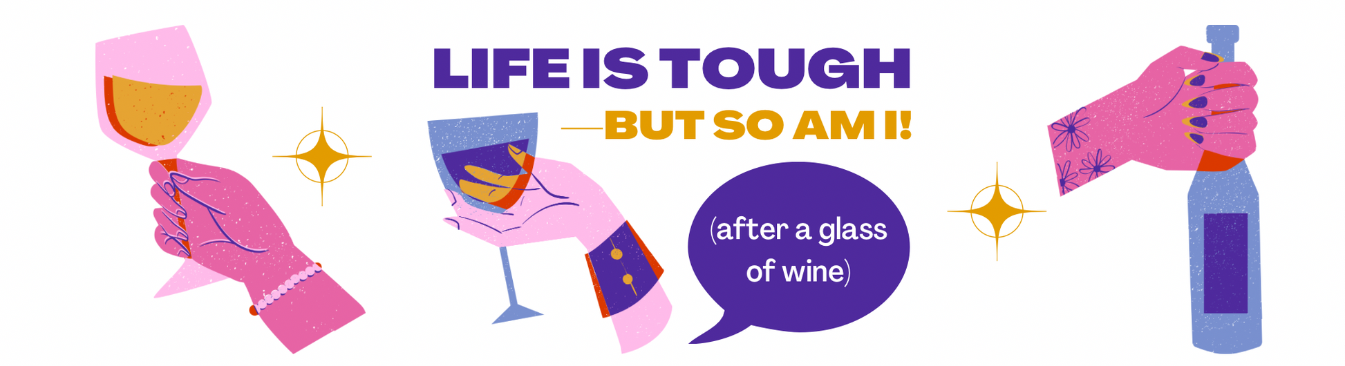 "Life Is Tough but So Am I (after a glass of wine)" bumper sticker made from durable weatherproof vinyl for caravans and campers