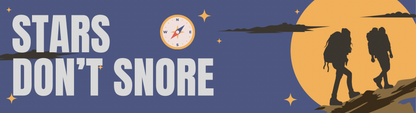  "Stars Don't Snore" bumper sticker made from durable weatherproof vinyl for caravans and campers