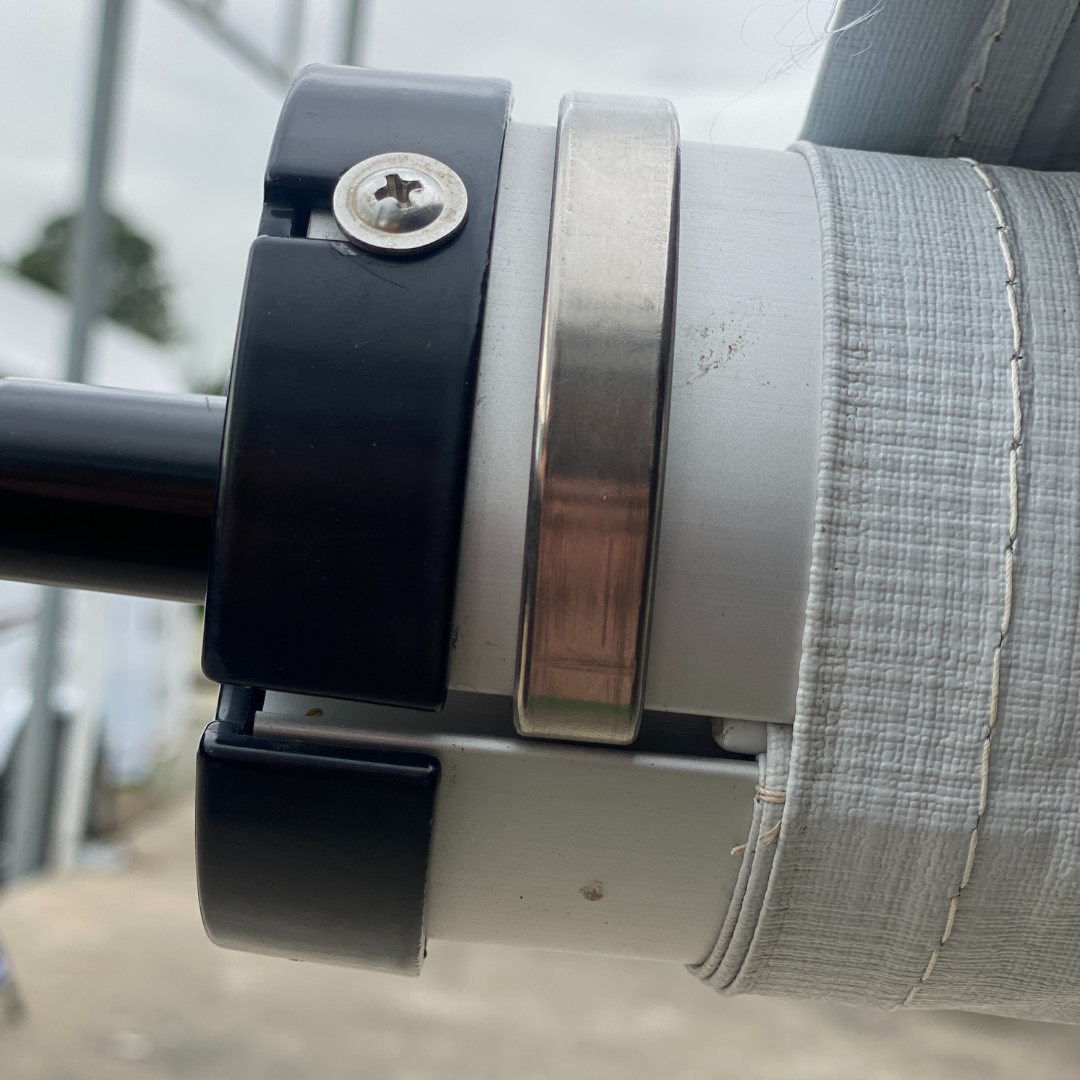 Awning rope clip set of 2 stainless steel clips for securing caravan roll-out awnings