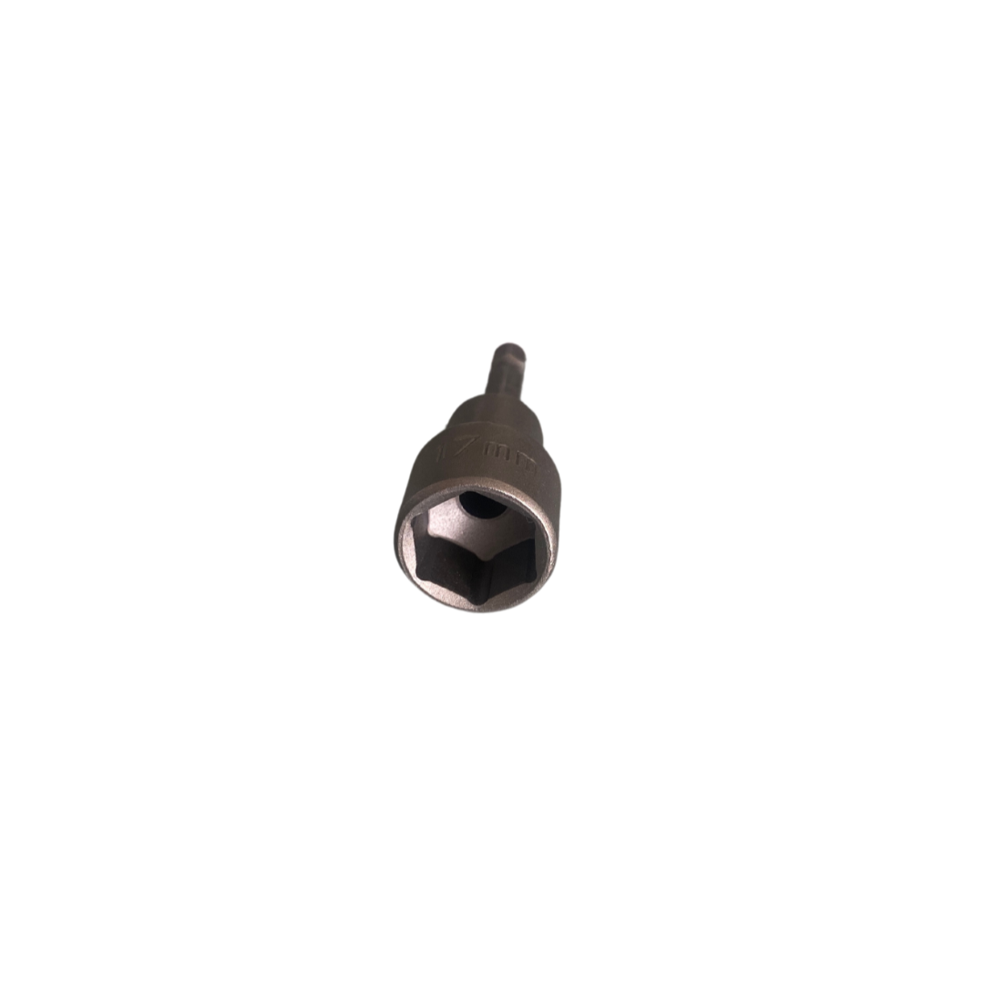 Metal drill adaptor for cordless drills to secure camping pegs quickly